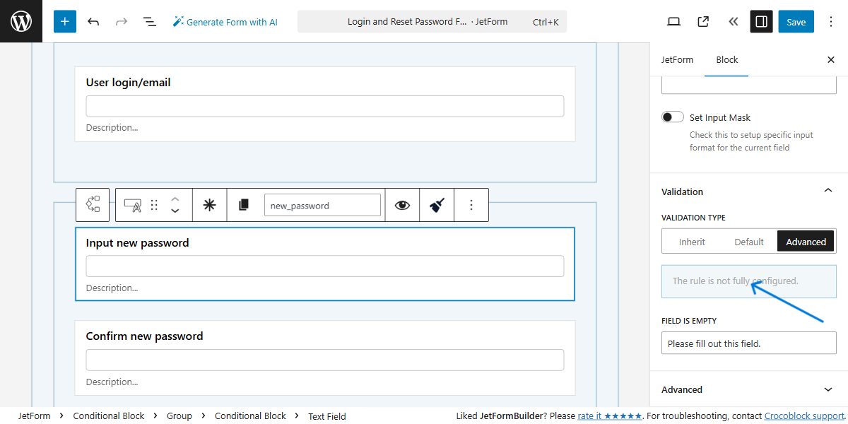 How to Set Up the Reset Password Field — JetFormBuilder | Crocoblock
