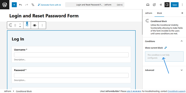 add new condition for the login block