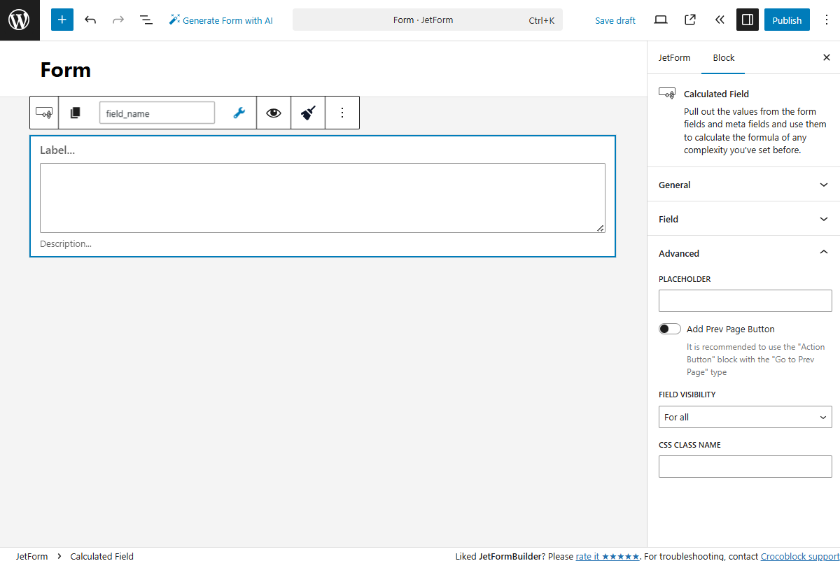 Calculated Field Overview — JetFormBuilder | Crocoblock