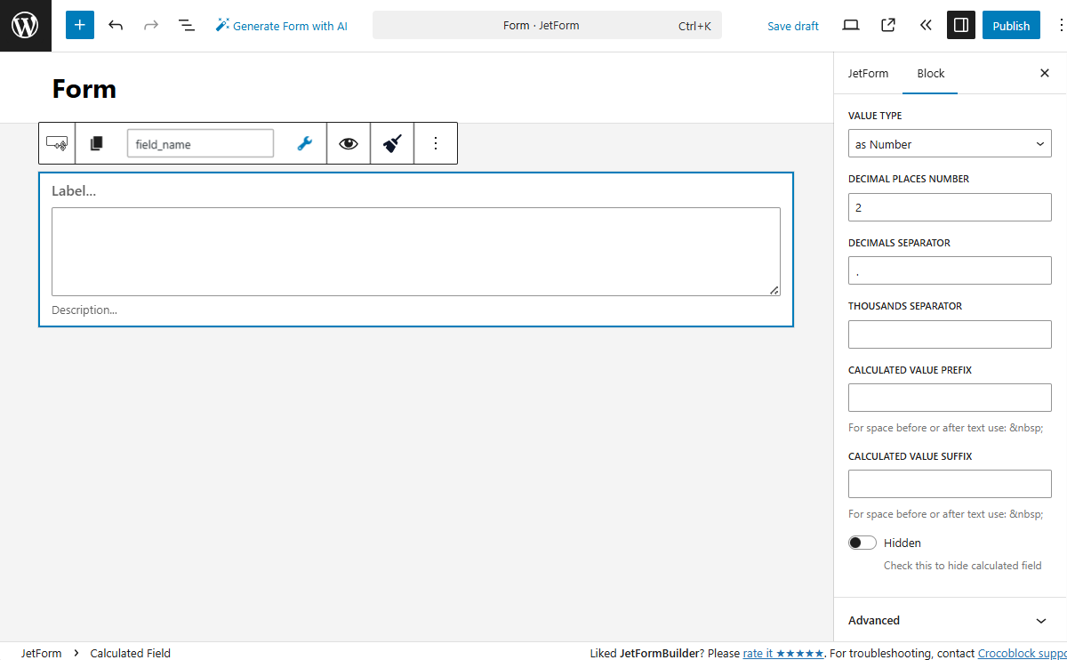 Calculated Field Overview — JetFormBuilder | Crocoblock