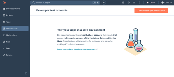 creating a test account