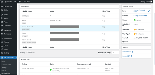 form record data