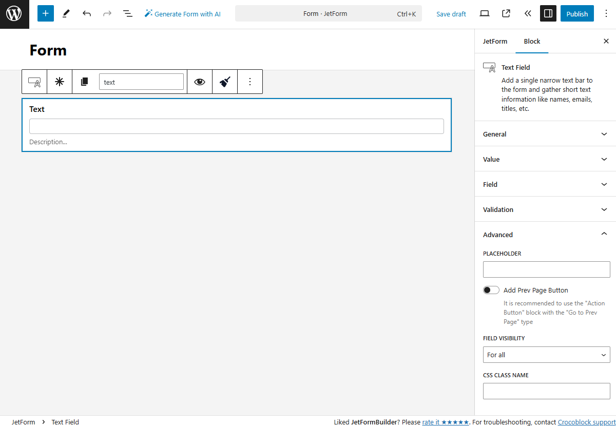 Text Field Overview — JetFormBuilder | Crocoblock