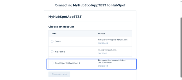 the user hubspot accounts enlisted