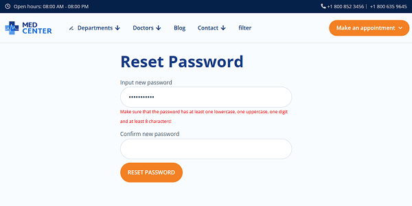 validation message is displayed on the frontend