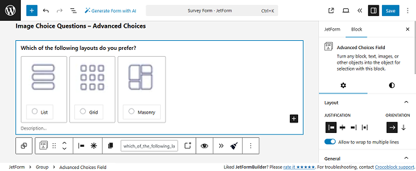 advanced choices setup