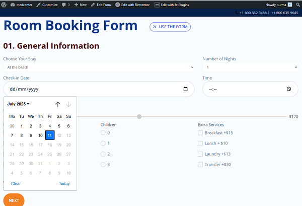 future dates are disabled on the frontend