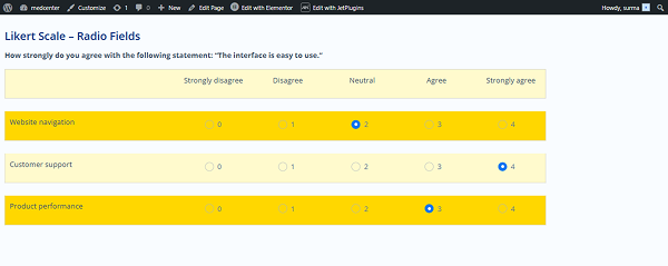 likert scale works on the front