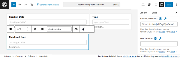 macro to disable 7 days after the checked date is added