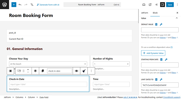 macro to disable future dates added to the date field