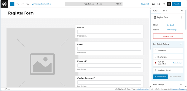 register form pattern