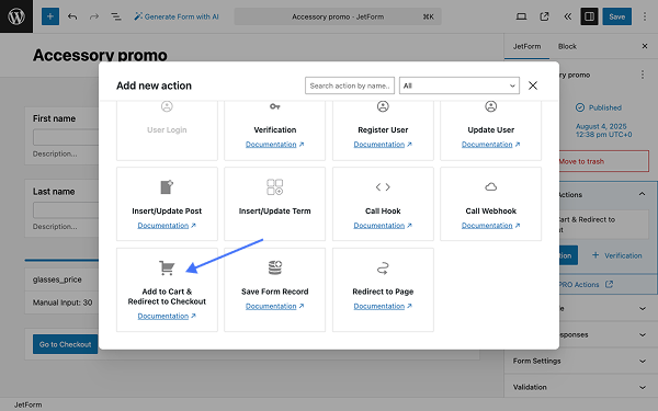 adding add to cart & redirect to checkout add-on