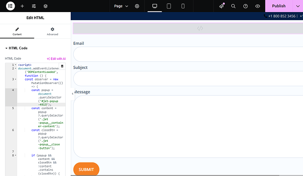 code added to the html widget