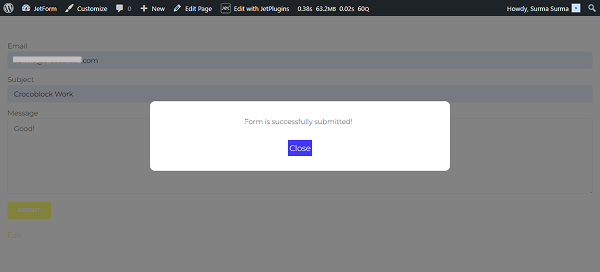 default configuration message is hidden on the front