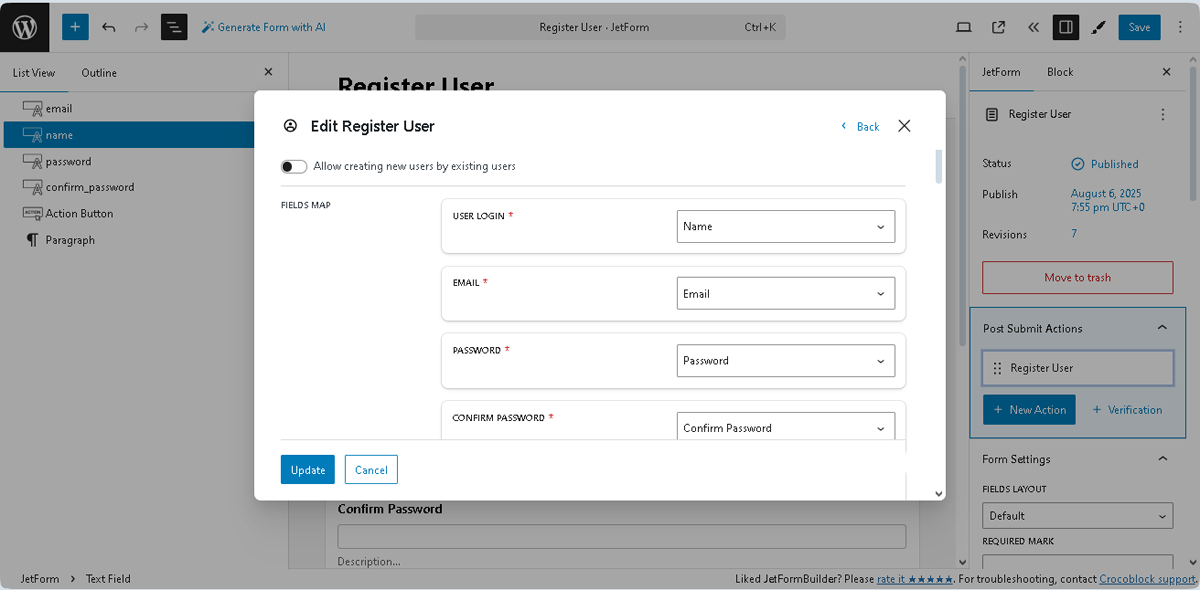 How to Change a User Role via WordPress Forms 一 JetFormBuilder | Crocoblock