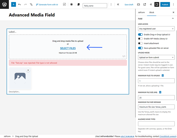 enable drag-n-drop upload ui toggle