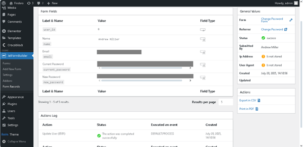 form record data