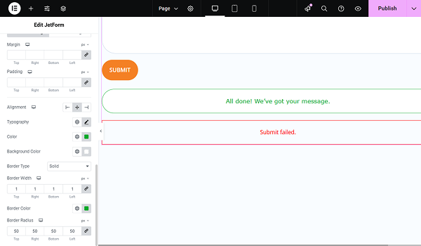 message border settings