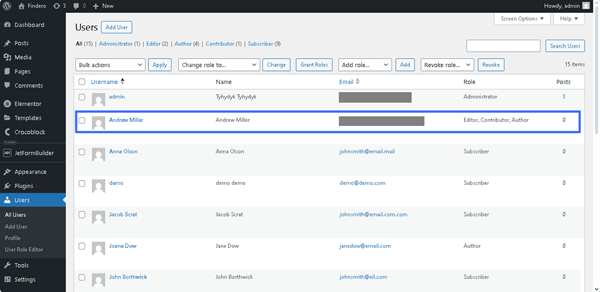  the assigned roles added to the user