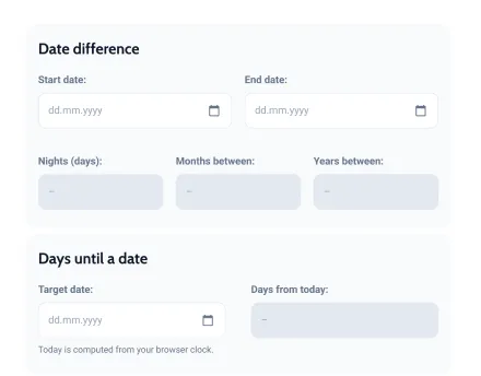 date range calculator for wordpress