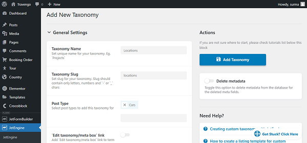 create locations taxonomy