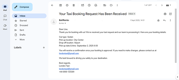 email received
