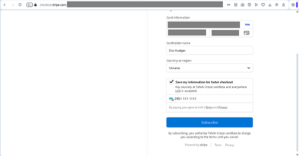 stripe checkout page scrolled