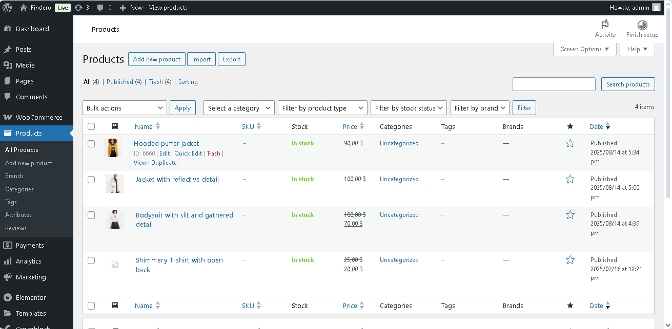 configuring the woocommerce settings