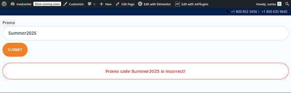 wrong value entered
