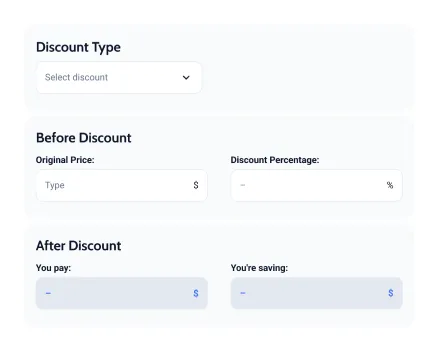 discount calculator free form template