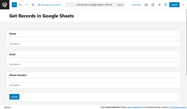 form fields are set