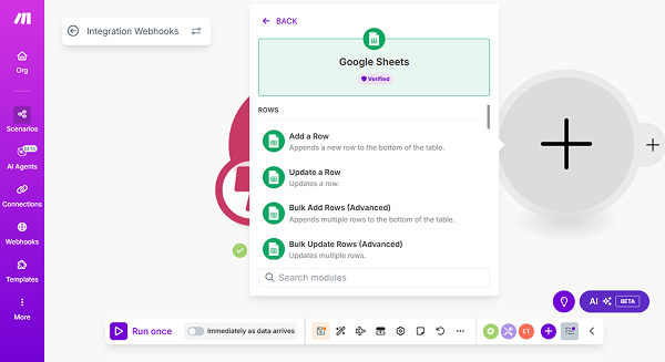 google sheets connection