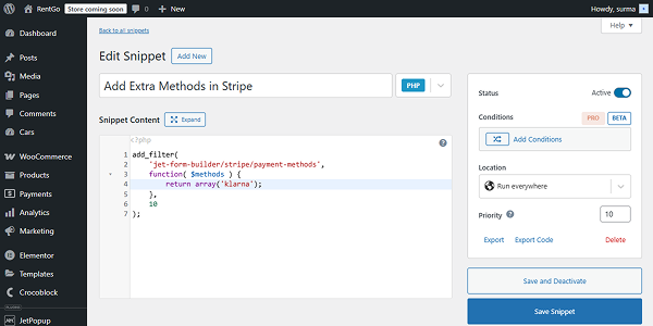code added to the site