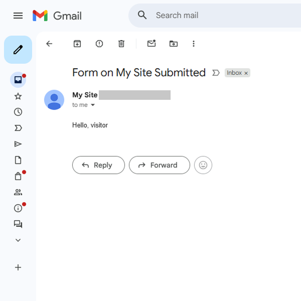 email with the placeholder text