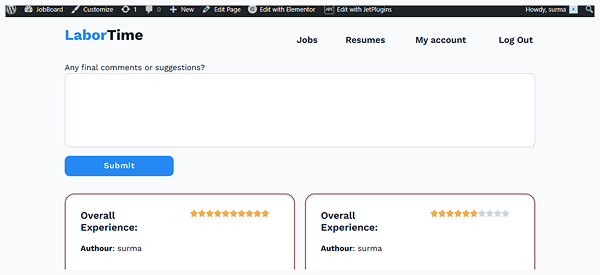 final textarea field on the front