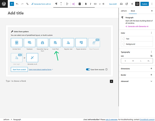 insert post form pattern