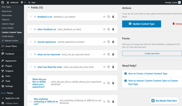 meta fields added to the cct