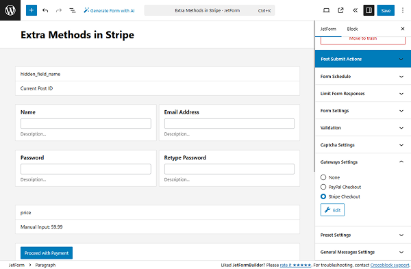 stripe checkout enabled