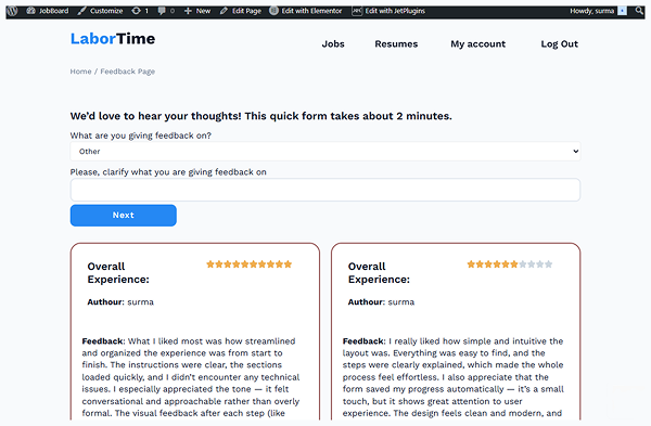 text field appears when the other option is checked