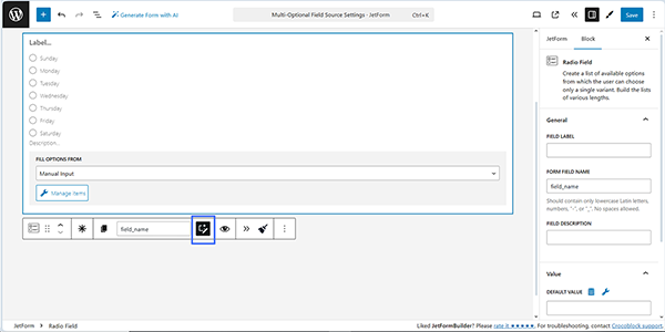 enabling custom option setting
