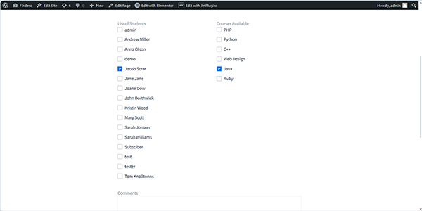 selecting the form’s data