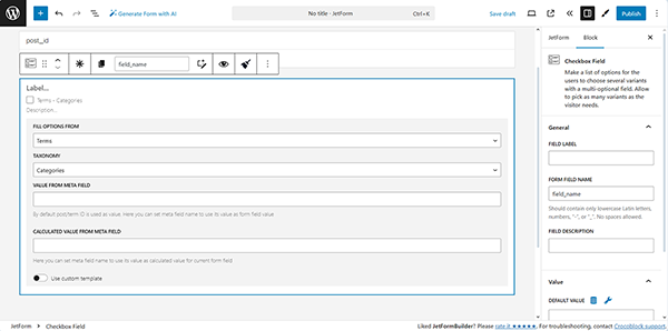 terms source for the multi-optional fields