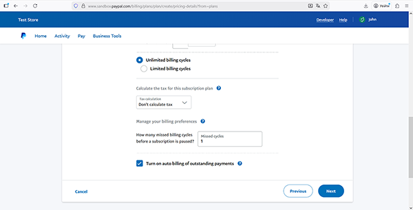  configuring the tier based pricing options