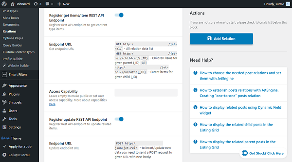 enable rest api endpoints