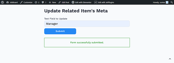 form successfully submitted