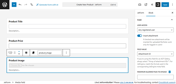 media field settings