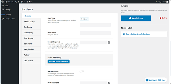  setting the needed cpt for the query