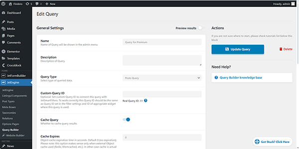 setting the query’s name and type