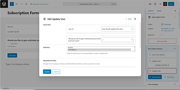 setting the user role to observe the non-premium content