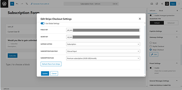 the global settings enabled